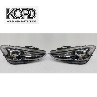 2019-2021 Genesis G70 PAIR Adaptive LED Headlight Assembly Silver OEM