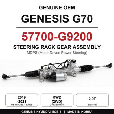 2019-2021 Genesis G70 57700-G9200 2.0T RWD Power Steering Gear Rack & Pinion OEM