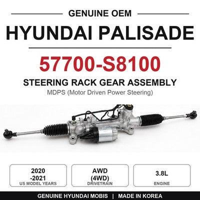 2020-2021 Hyundai Palisade 57700-S8100 3.8L AWD Power Steering Rack & Pinion OEM