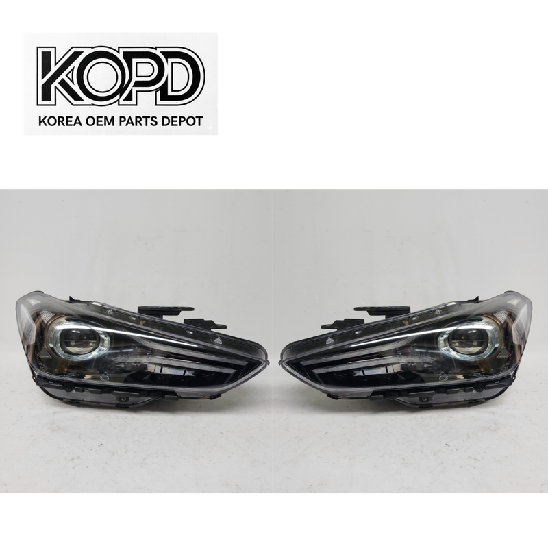 2019-2021 Genesis G70 PAIR Adaptive LED Headlight Assembly Gold OEM 92101-G9000