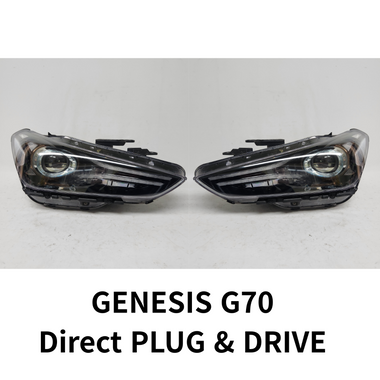 2019-2021 Genesis G70 Adaptive LED Headlight PAIR Gold OEM 92101-G9000