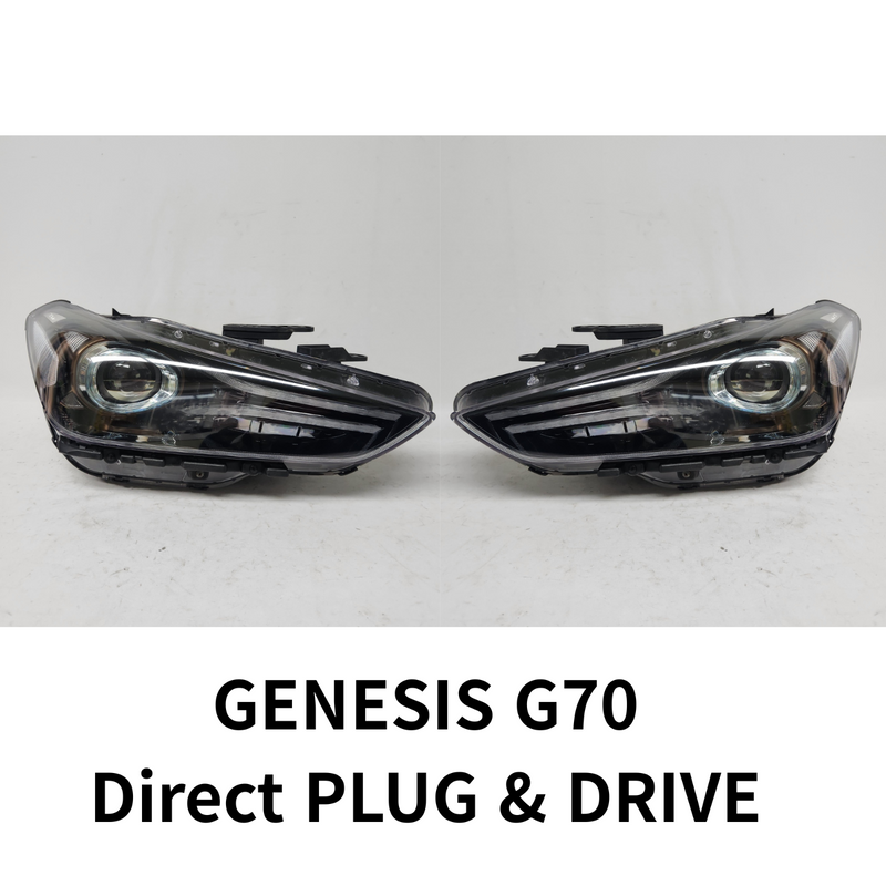 2019-2021 Genesis G70 Adaptive LED Headlight PAIR Gold OEM 92101-G9000