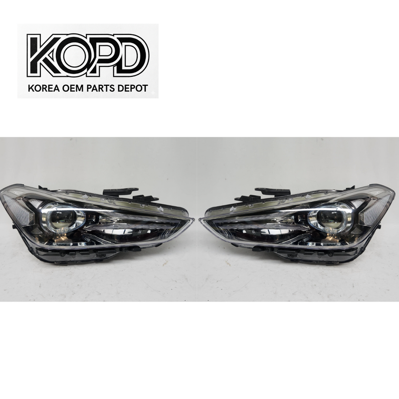 2019-2021 Genesis G70 PAIR Adaptive LED Headlight Assembly Silver OEM